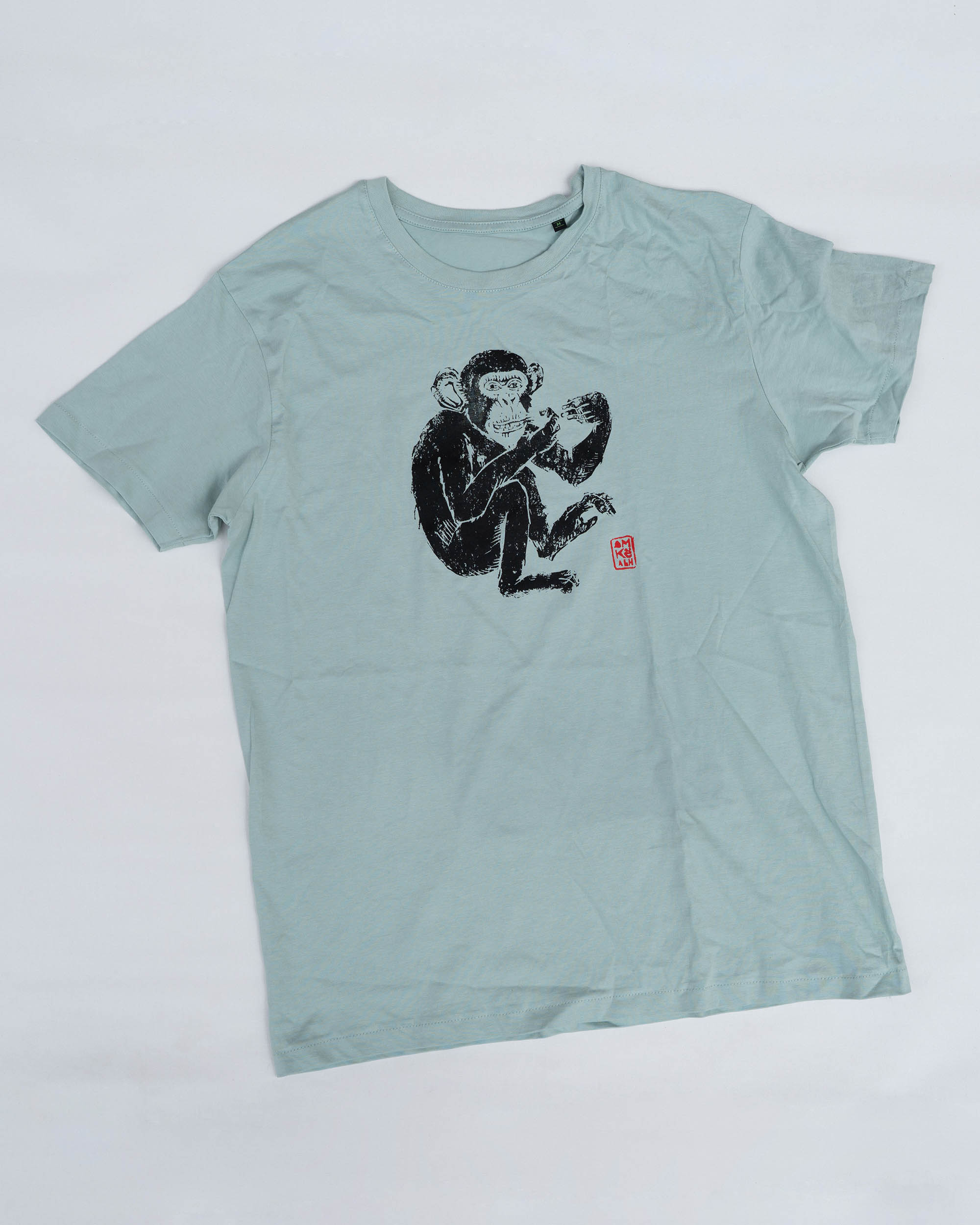Petermann T-Shirt zartgrün — view 3, handprinted by Mascha Rodigina, Cologne